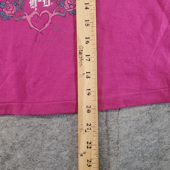 Vintage Harley Davidson Shirt Womens Large Pink 1980s Roses Grunge Camisole - Picture 5 of 11